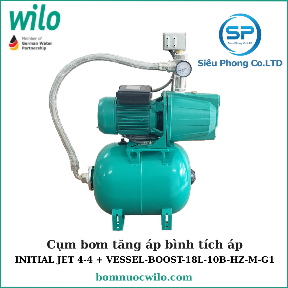 Cụm Bơm Tăng Áp INITIAL JET 4-4 + VESSEL-BOOST-18L-10B-HZ-M-G1