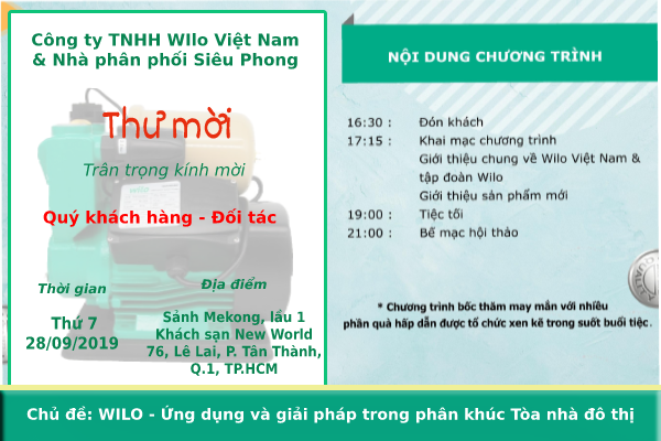 Hội nghị giới thiệu dòng máy bơm nước Wilo: Thành công đến từ sự hợp tác chân thành Hội nghị giới thiệu dòng máy bơm nước Wilo: Thành công đến từ sự hợp tác chân thành